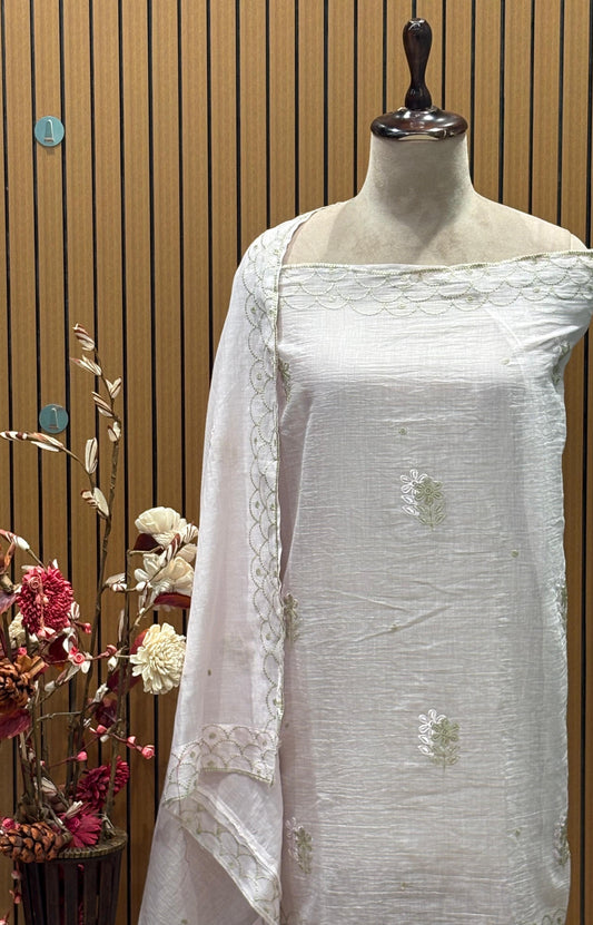 Experience timeless tradition with our unstitched suit fabric in pure mul cotton