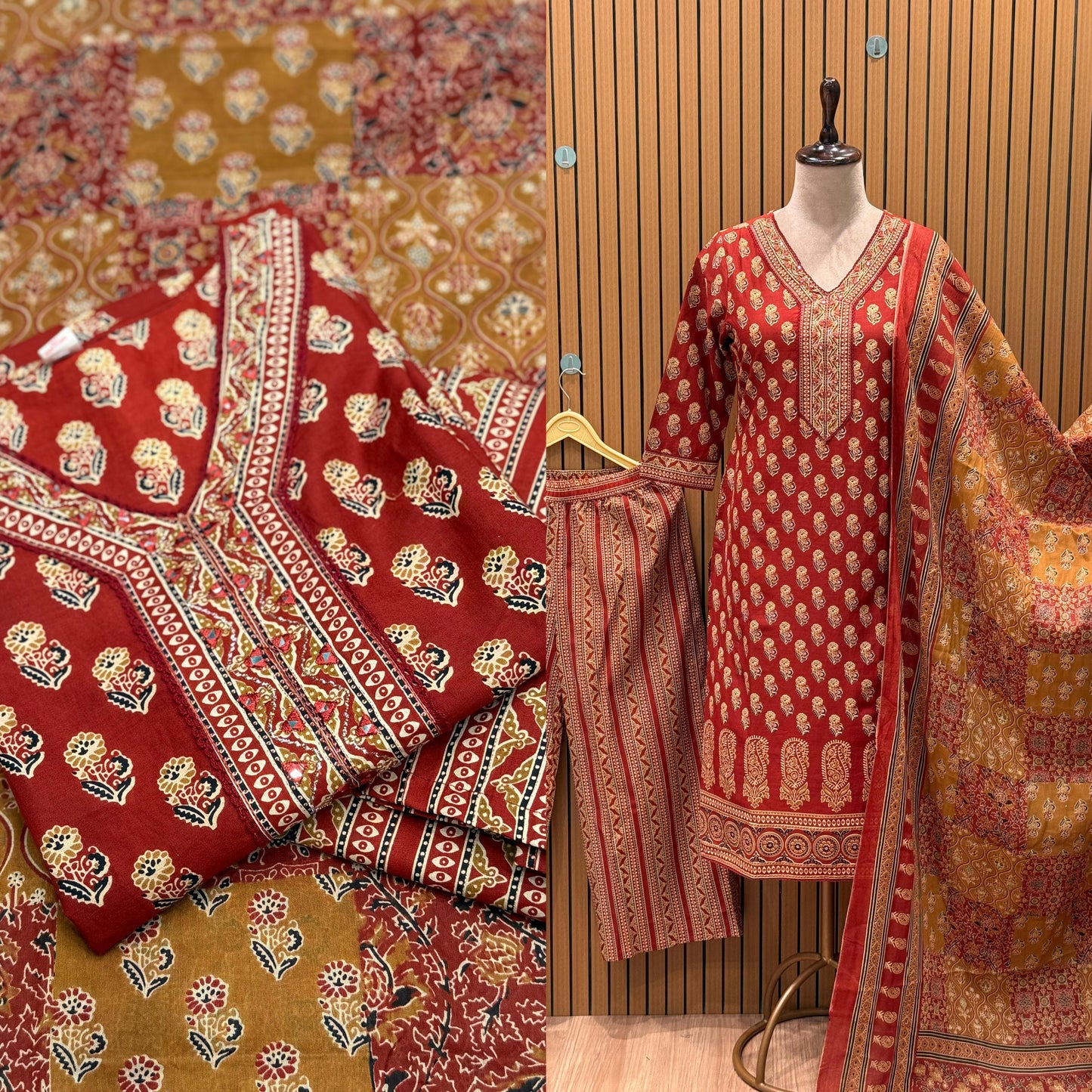 Traditional charm redefined! This cotton kurti set