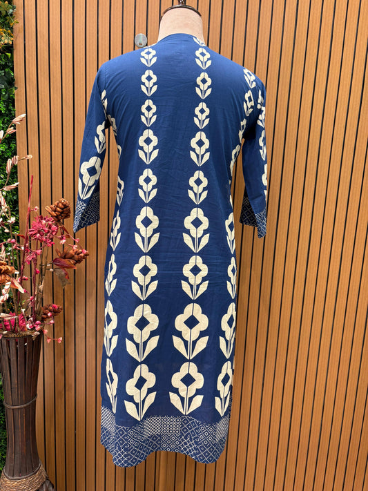 Unveil timeless charm with this beautiful indigo blue cotton suit set