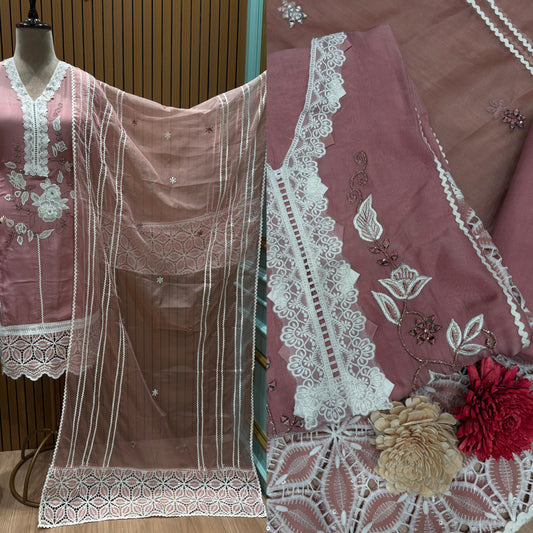 Presenting an elegant unstitched suit set, perfect for graceful day and evening wear