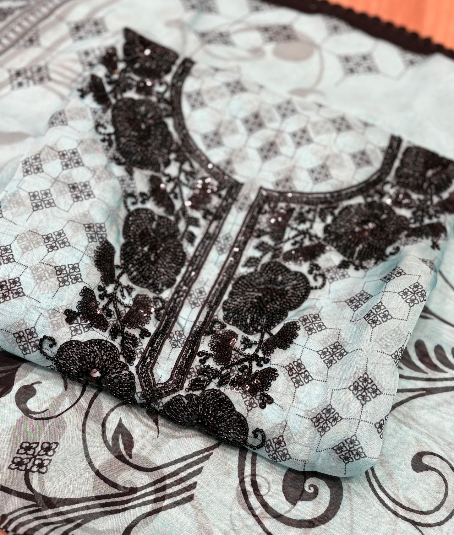 Make a bold yet elegant statement with our unstitched suit set