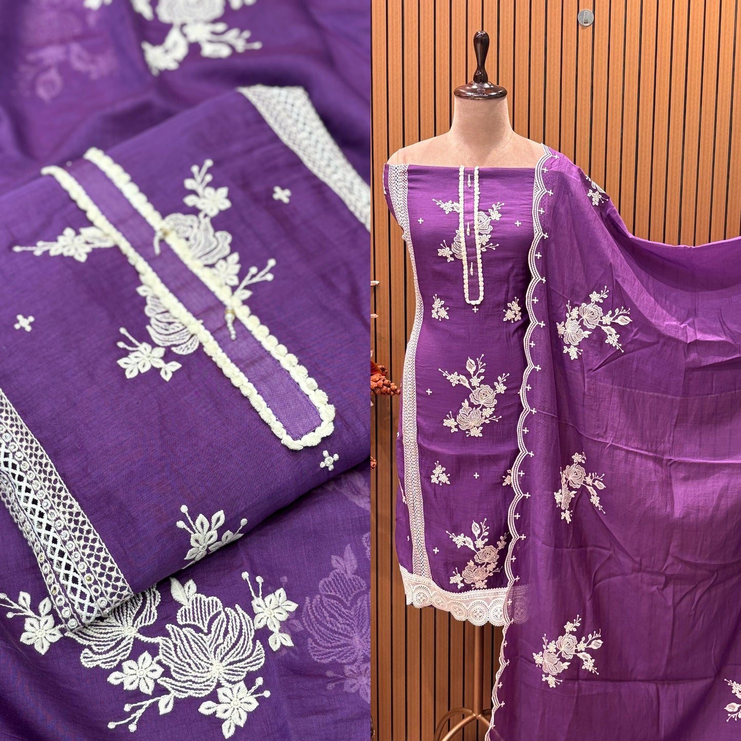 Presenting our unstitched suit set in soft mul cotton
