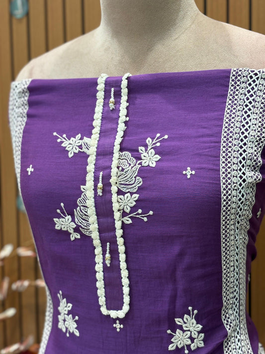 Presenting our unstitched suit set in soft mul cotton