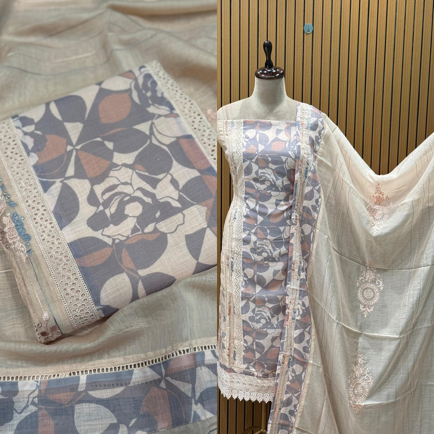 Step into elegance with our premium unstitched suit set
