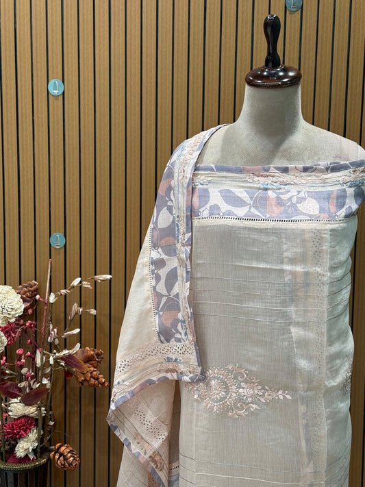 Step into elegance with our premium unstitched suit set