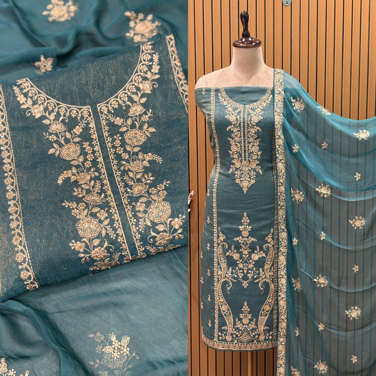 Elevate your ethnic charm with our luxurious unstitched suit set