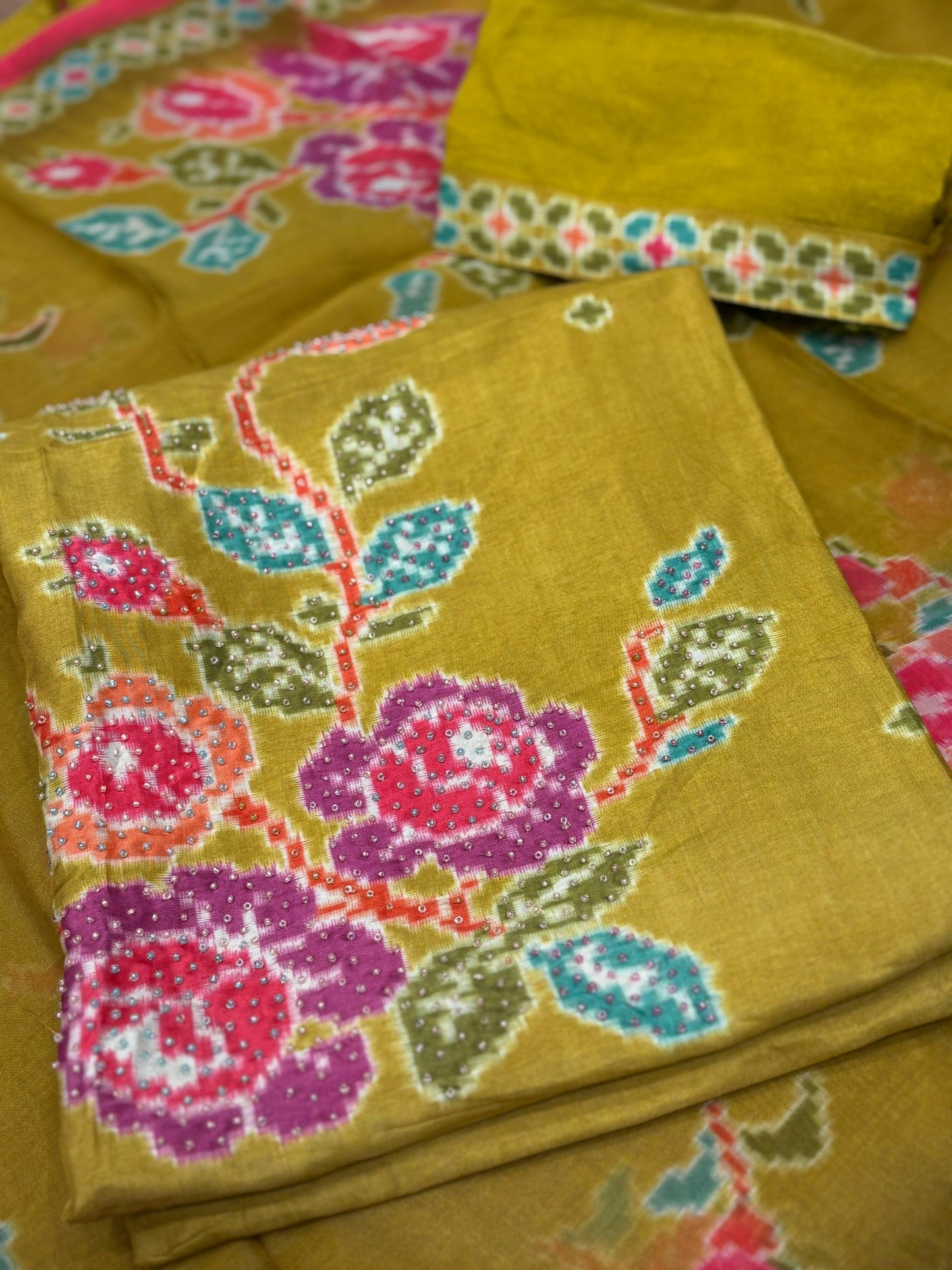 Step into elegance with our premium unstitched suit set