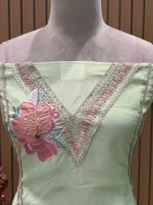 Grace meets glamour in our exquisite unstitched suit set