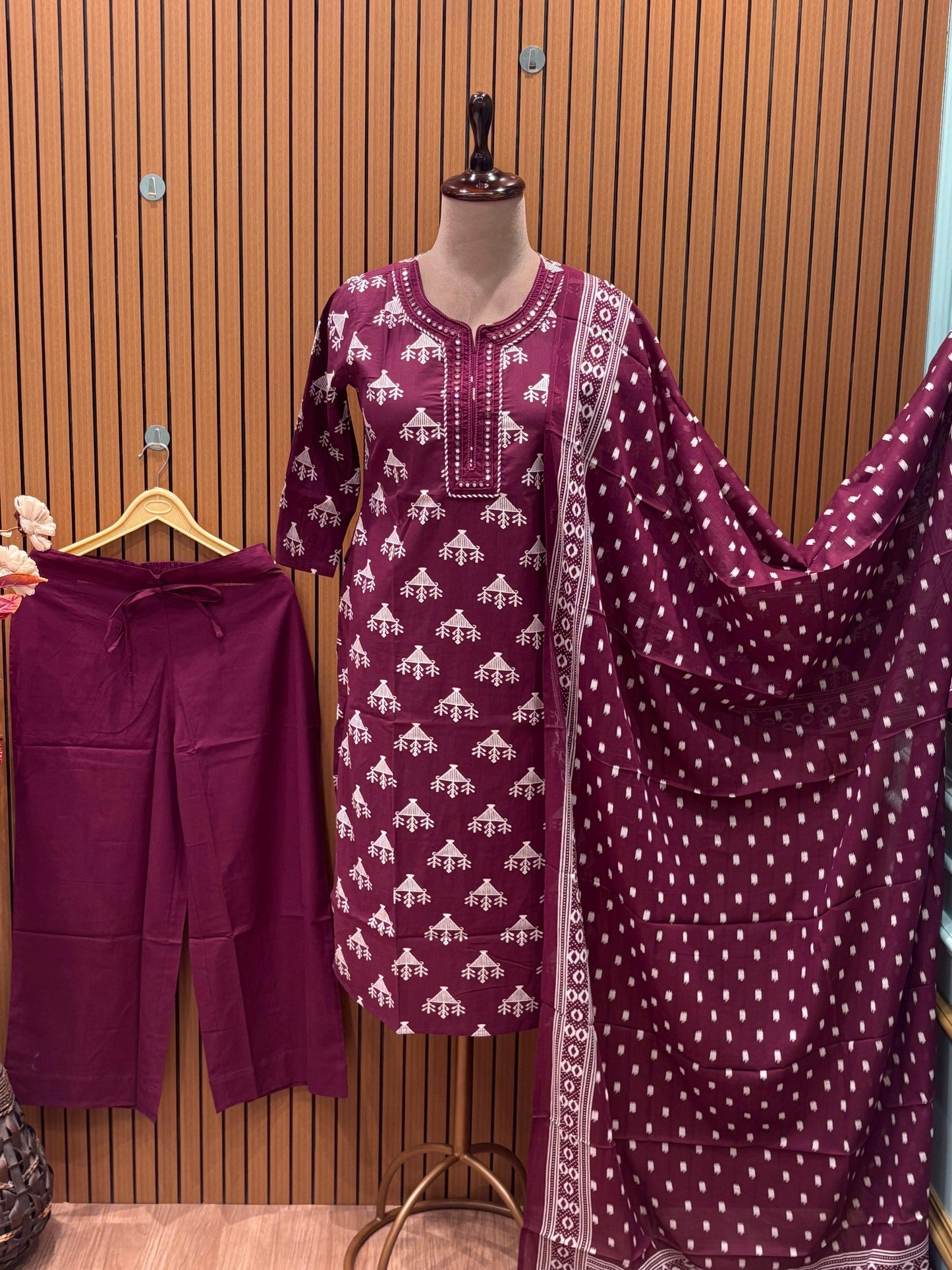 Brighten your wardrobe with this vibrant cotton suit set