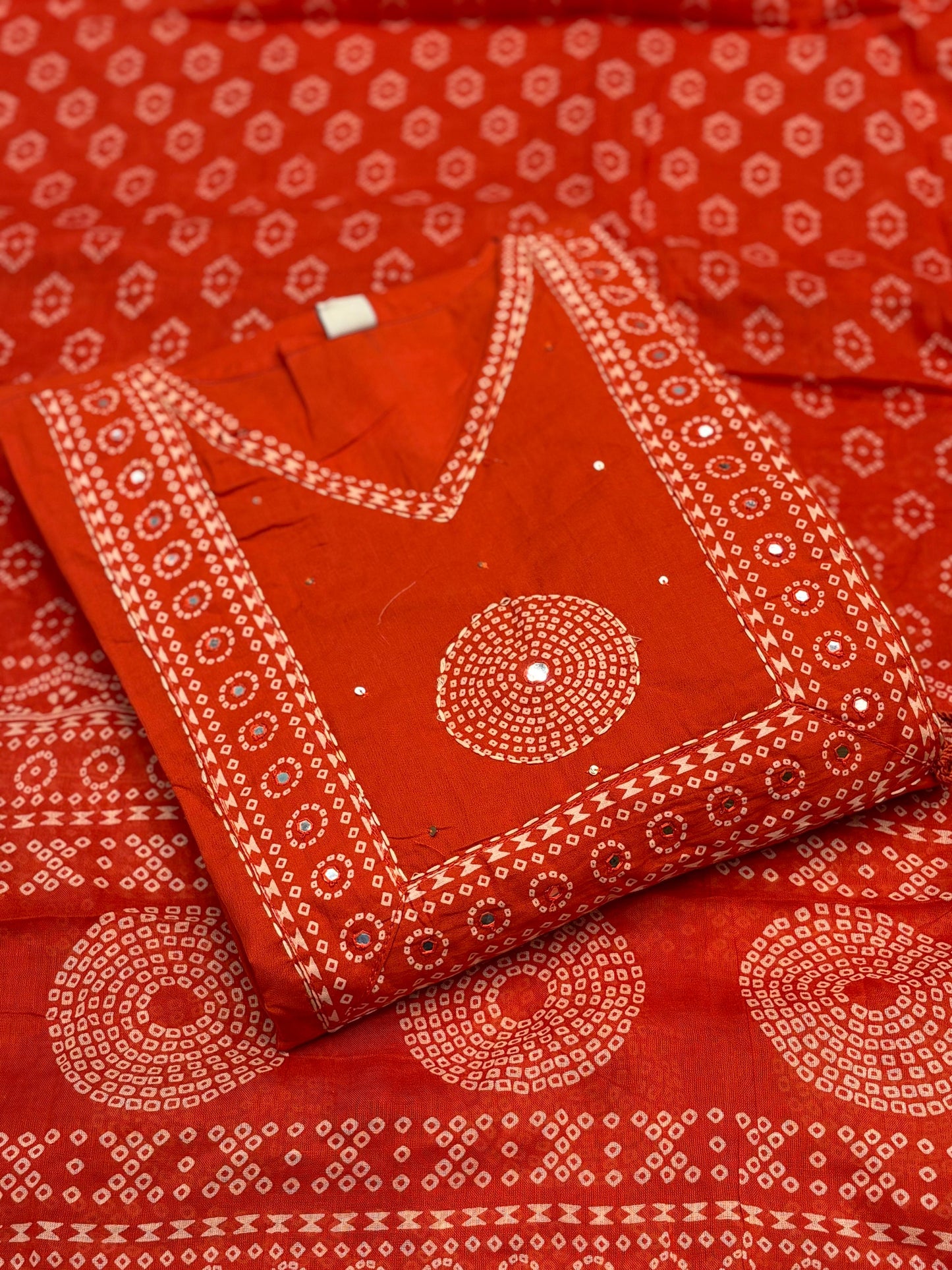 Elegant Anarkali suit with thread-embroidered yoke