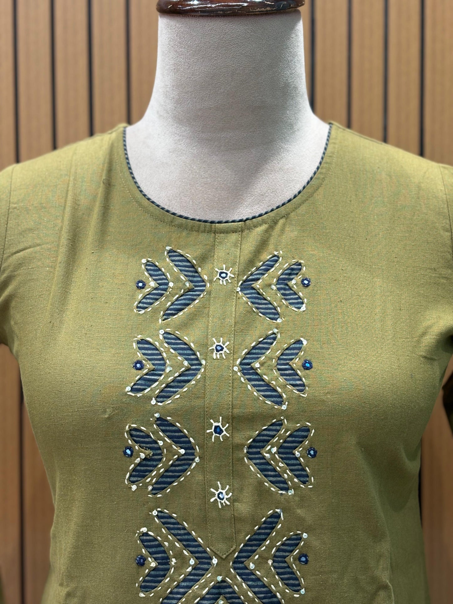 Grace meets comfort in this mustard cotton kurta set