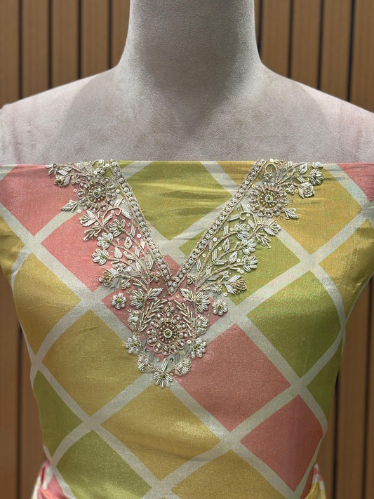 Elevate your festive style with this luxurious unstitched suit set