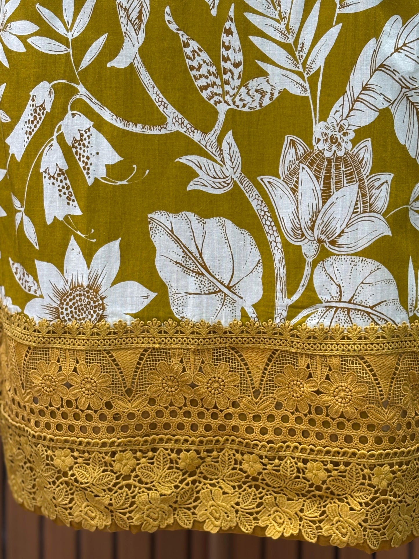 Embrace festive charm with this mustard floral print suit
