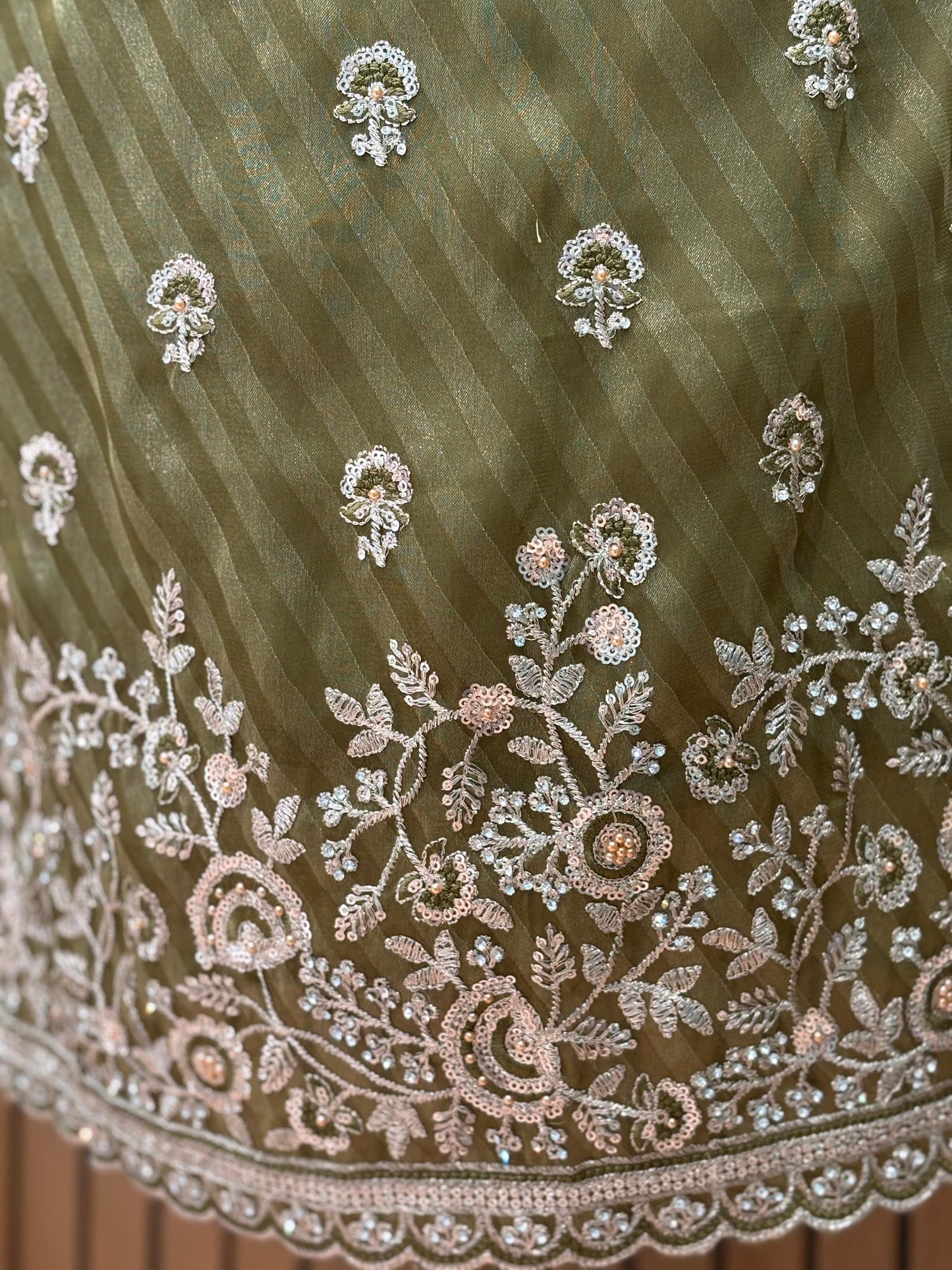 Elevate your festive wardrobe with our luxurious unstitched suit set