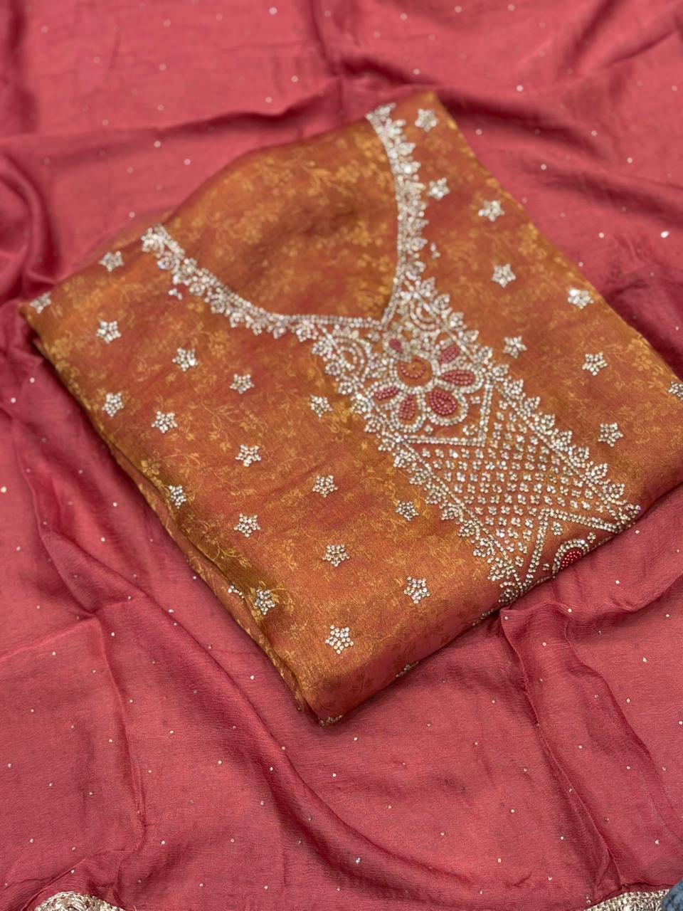 Unveil elegance with our premium unstitched suit set