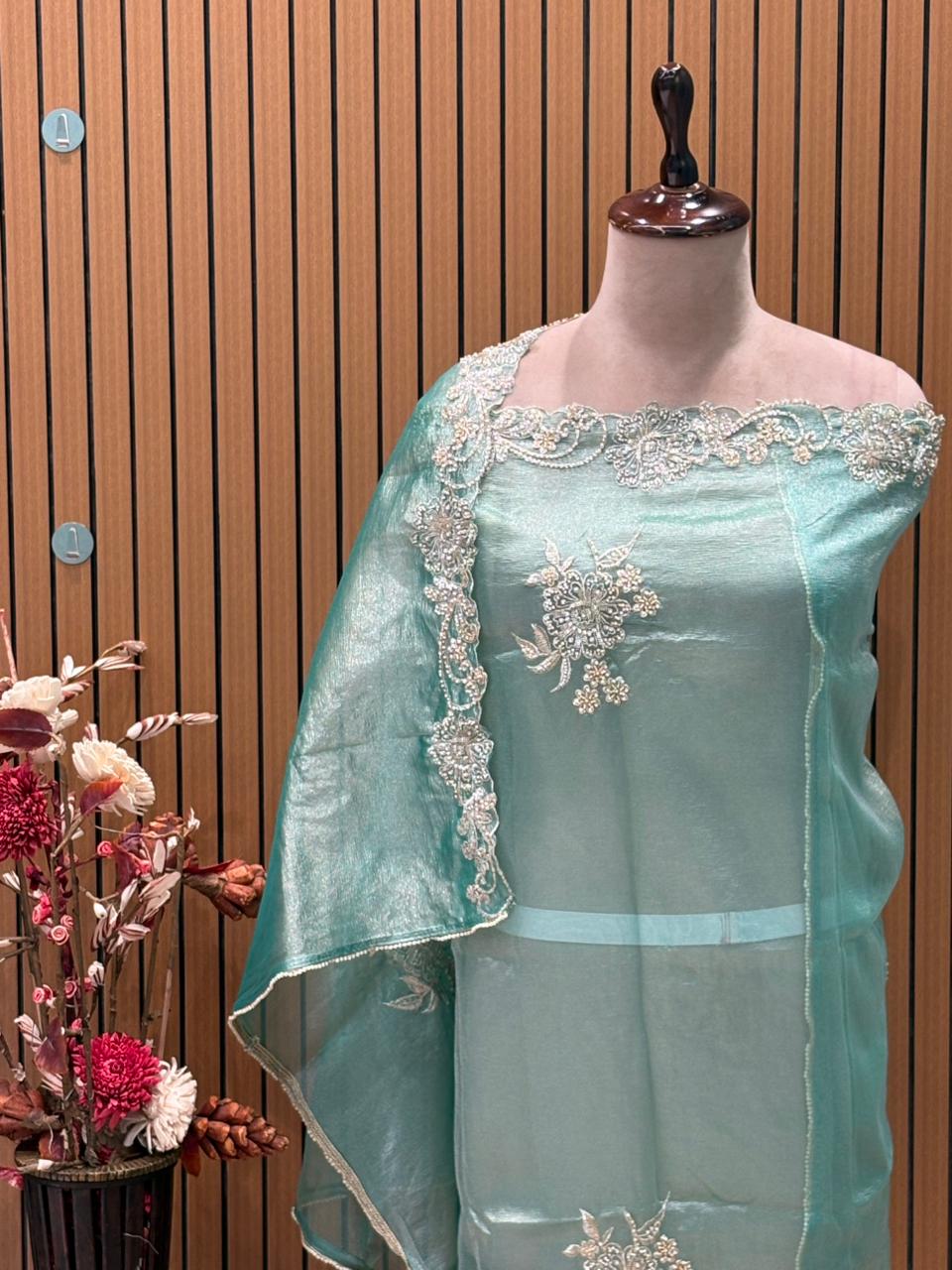 Elevate your ethnic charm with this stunning unstitched suit set