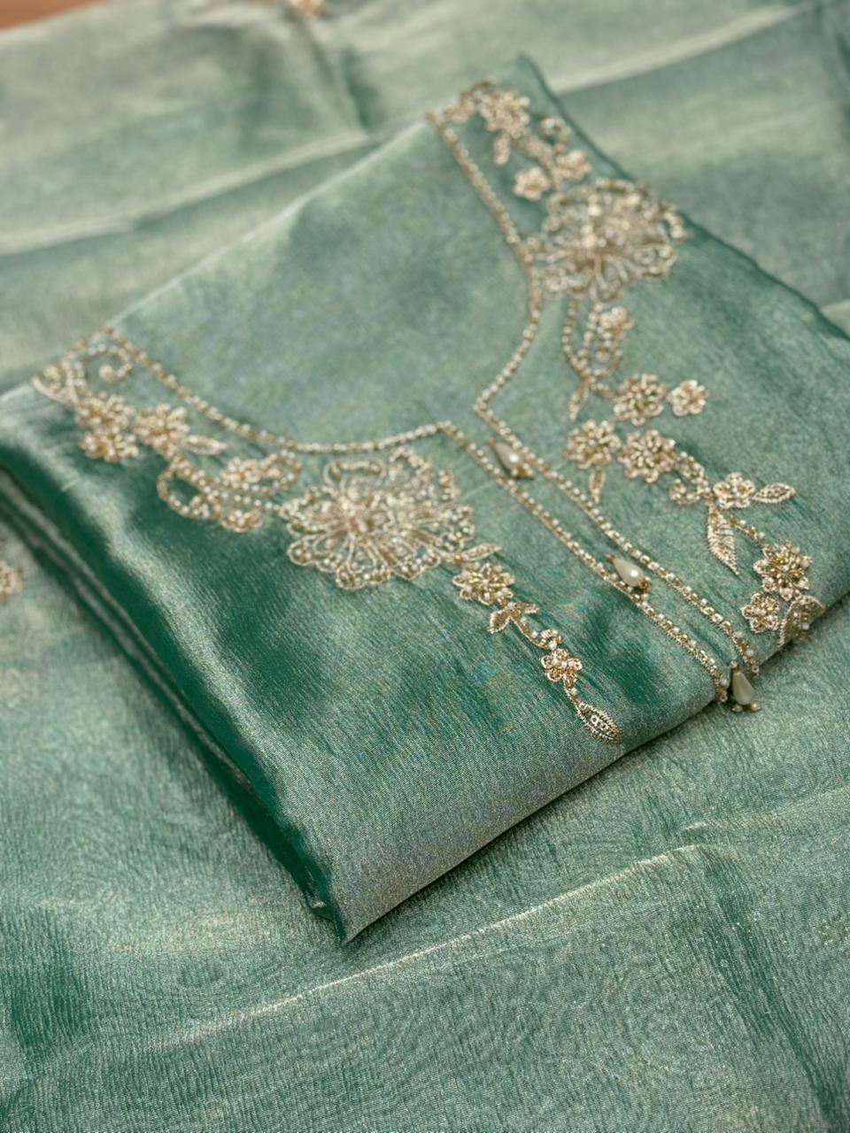 Elevate your ethnic charm with this stunning unstitched suit set