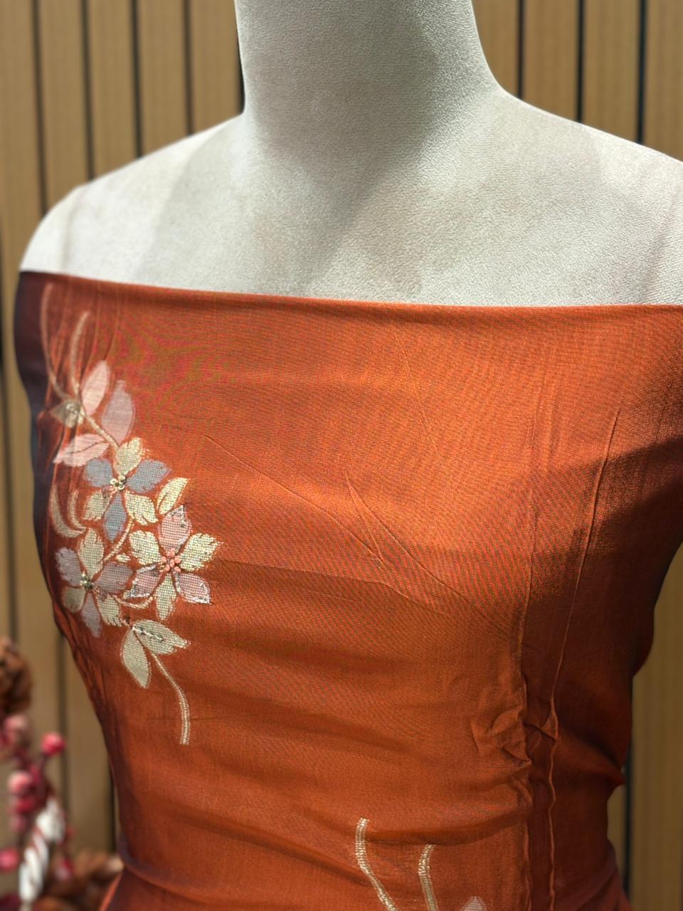 Elevate your ethnic style with this premium unstitched suit set