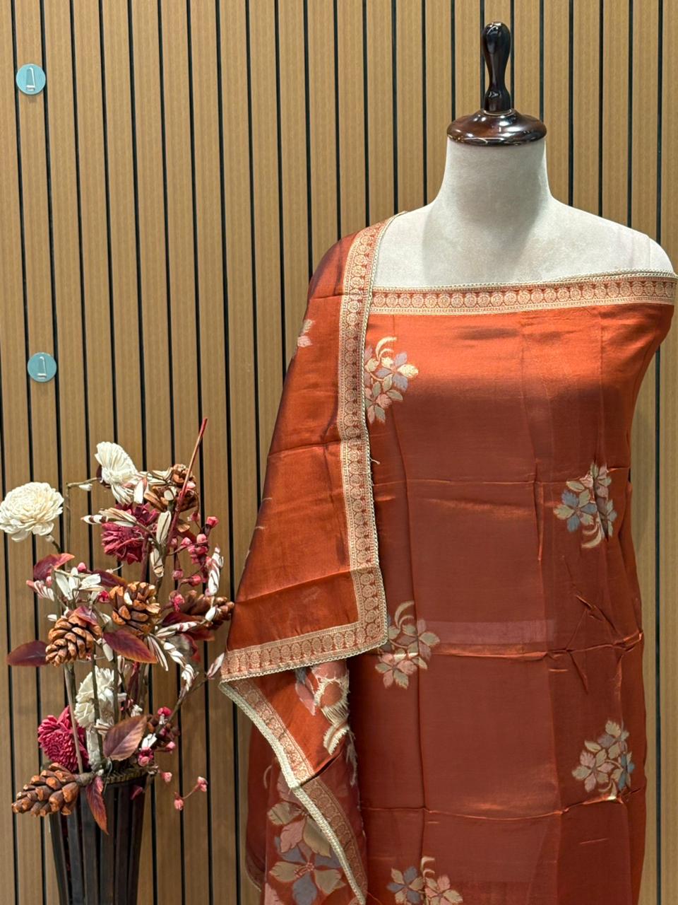 Elevate your ethnic style with this premium unstitched suit set