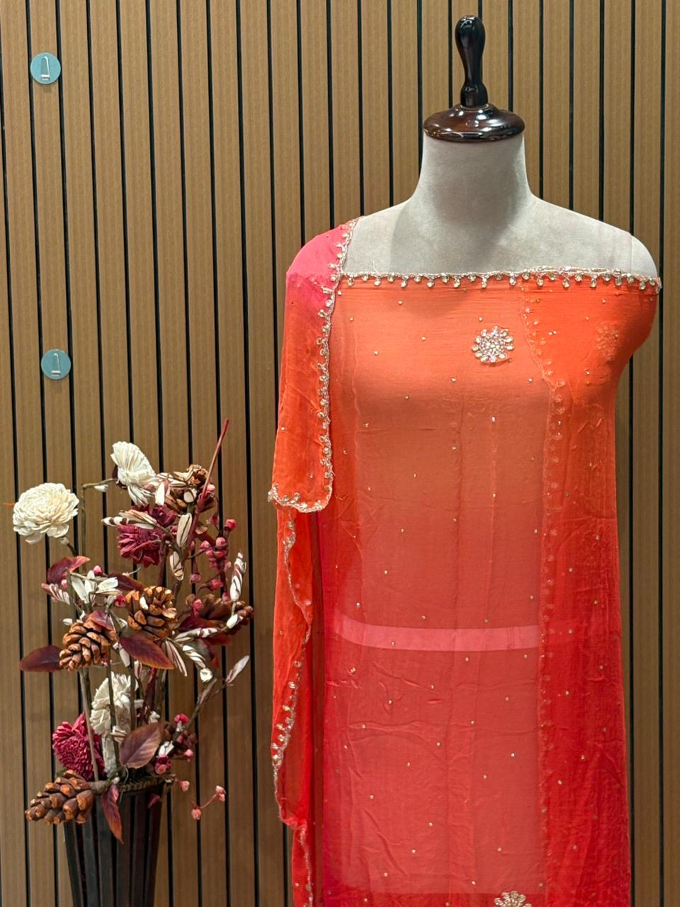 Add a touch of royalty to your wardrobe with our luxurious unstitched suit
