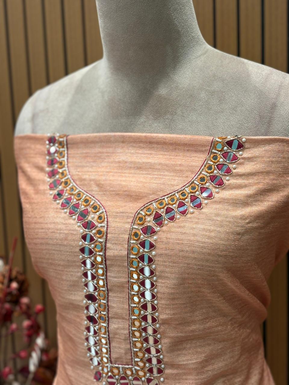 Grace your festive look with this elegant unstitched suit