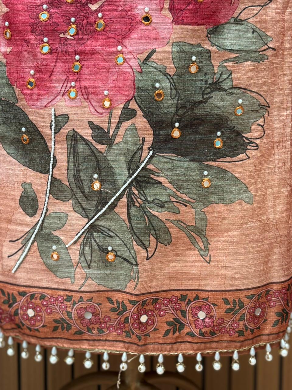 Grace your festive look with this elegant unstitched suit