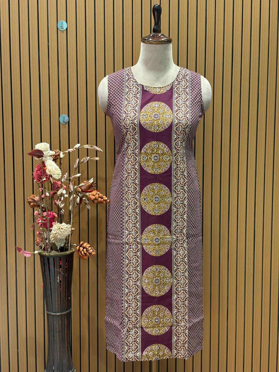 Elevate your everyday style with this wine printed cotton suit set