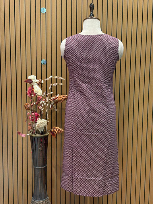 Elevate your everyday style with this wine printed cotton suit set