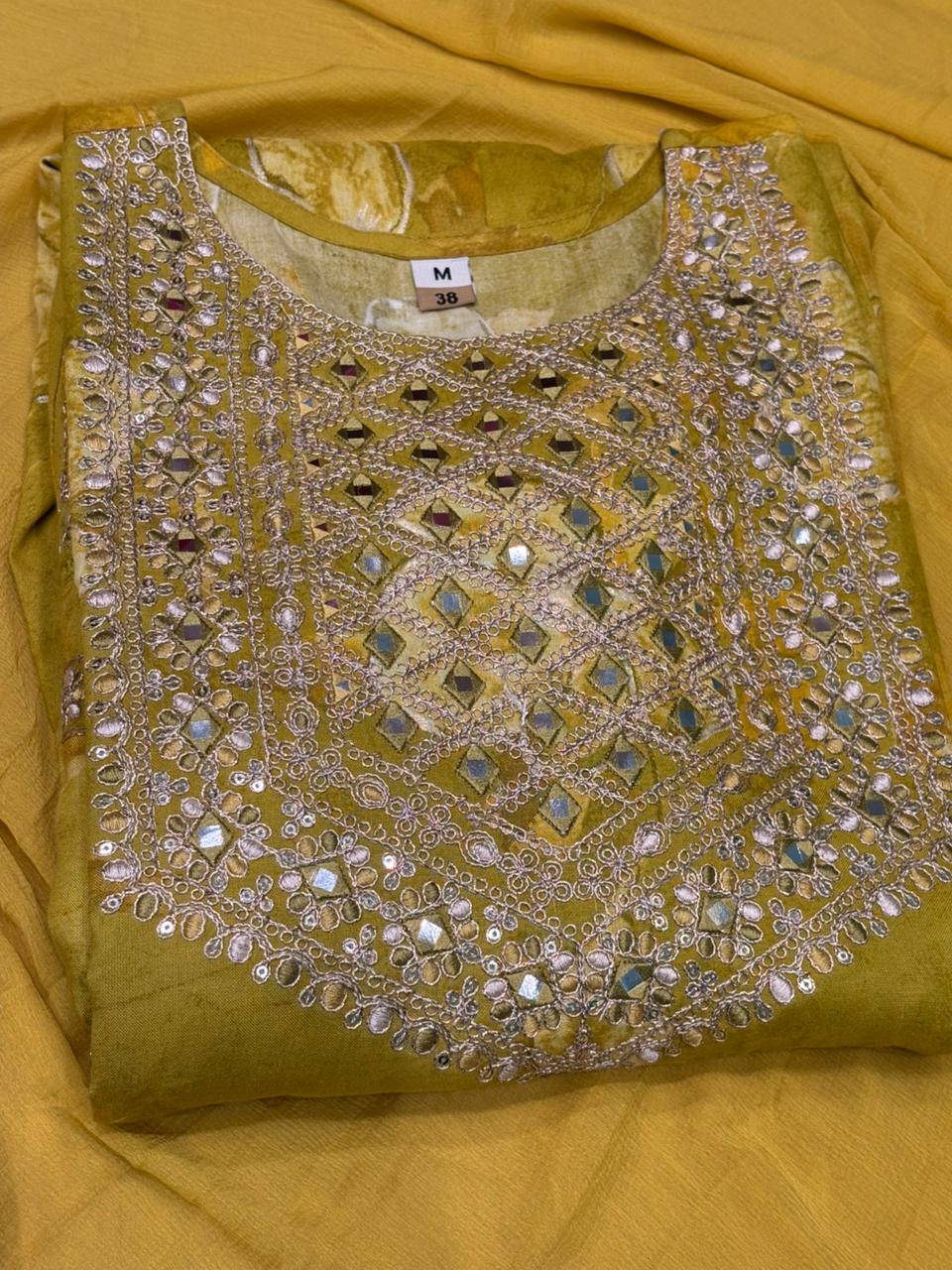 Bright lemon yellow Anarkali suit set is a summer delight