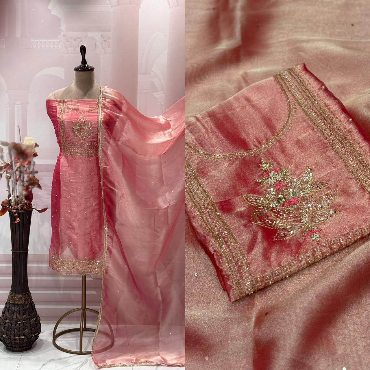Step into elegance with this luxurious unstitched suit set