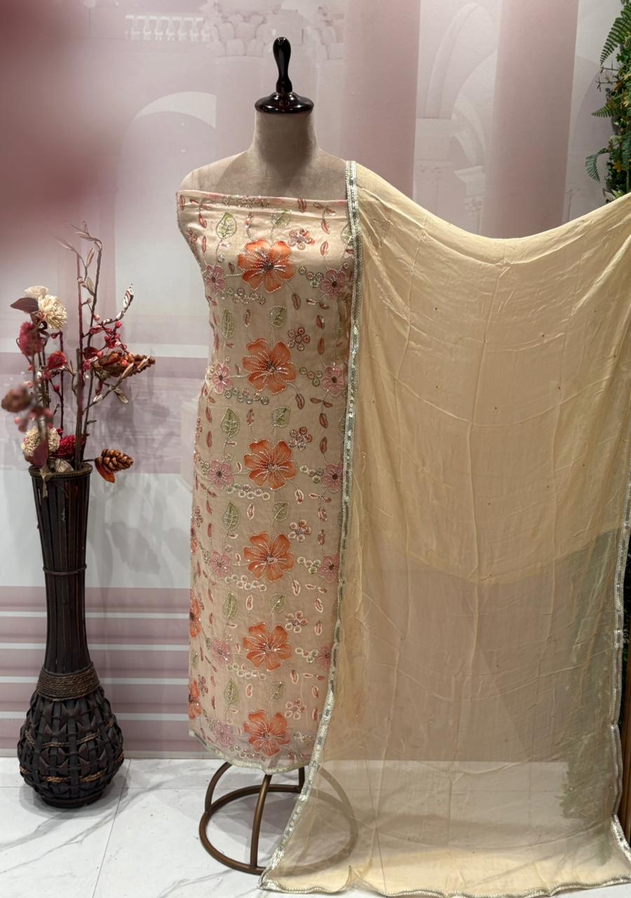 Step into timeless elegance with our unstitched suit set