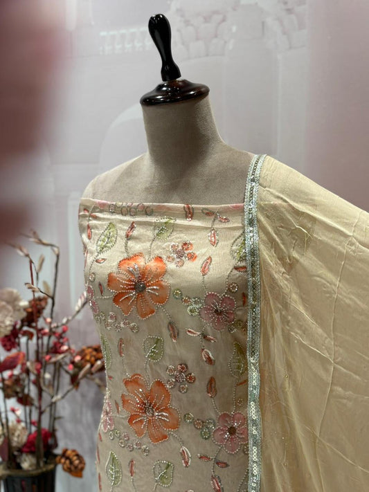 Step into timeless elegance with our unstitched suit set