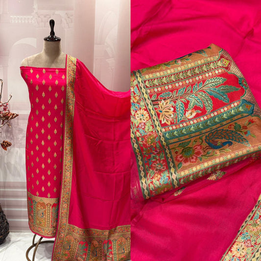 Grace your wardrobe with our luxurious unstitched suit set