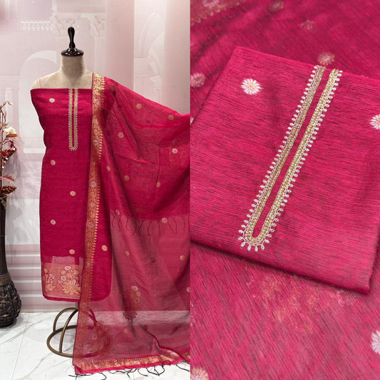 Elevate your ethnic elegance with our luxurious unstitched suit set