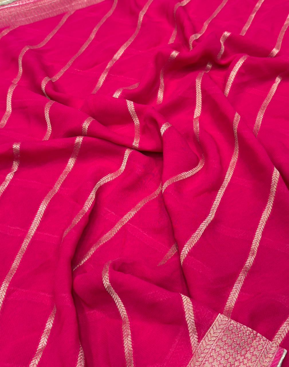 Indulge in timeless elegance with our pure Khaddi Georgette unstitched suit