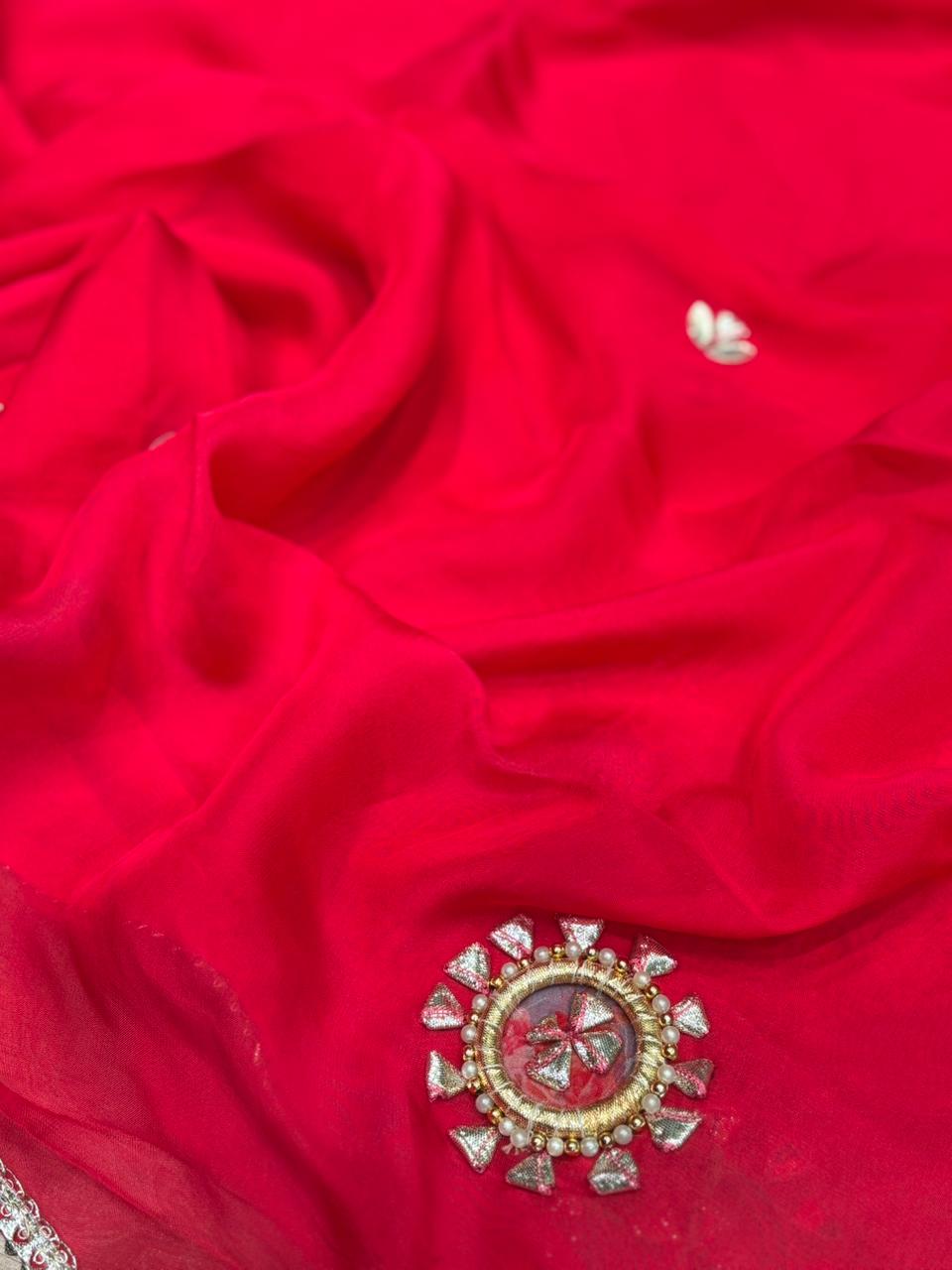 Elevate your festive style with our luxurious unstitched suit