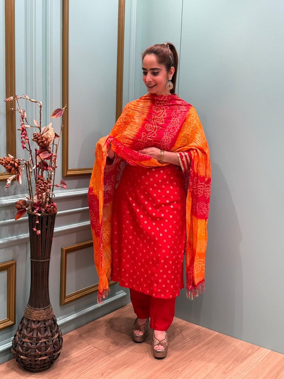 Elevate your style with our cotton silk kurti set