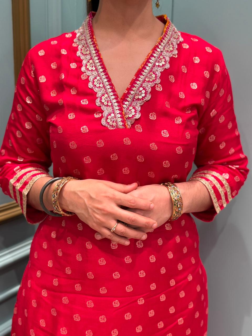 Elevate your style with our cotton silk kurti set