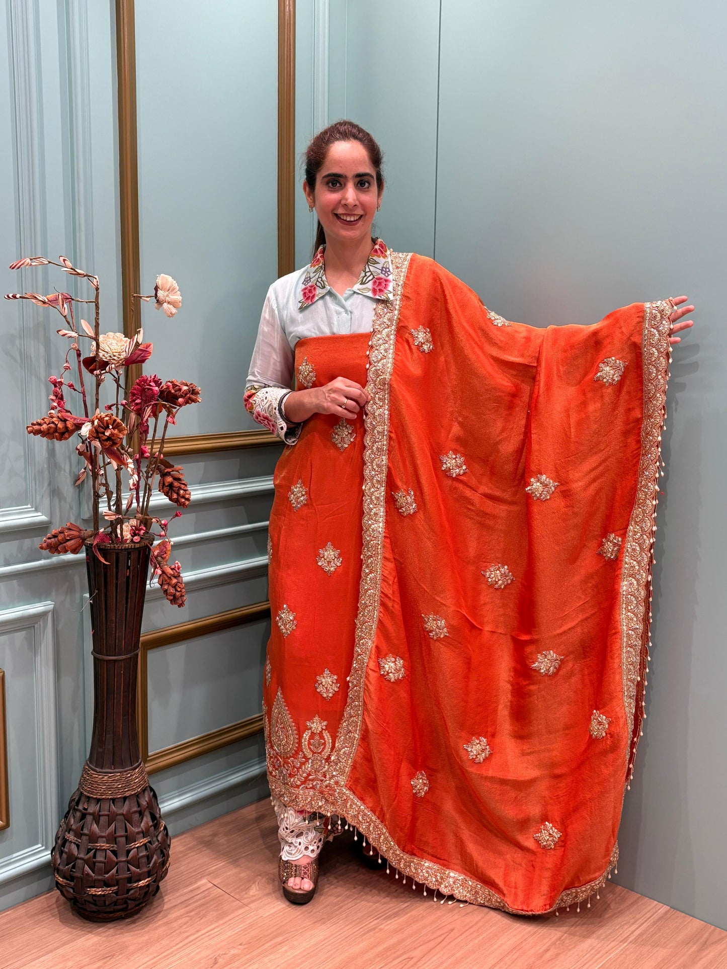 Organza Shimmer featuring exquisite gota work