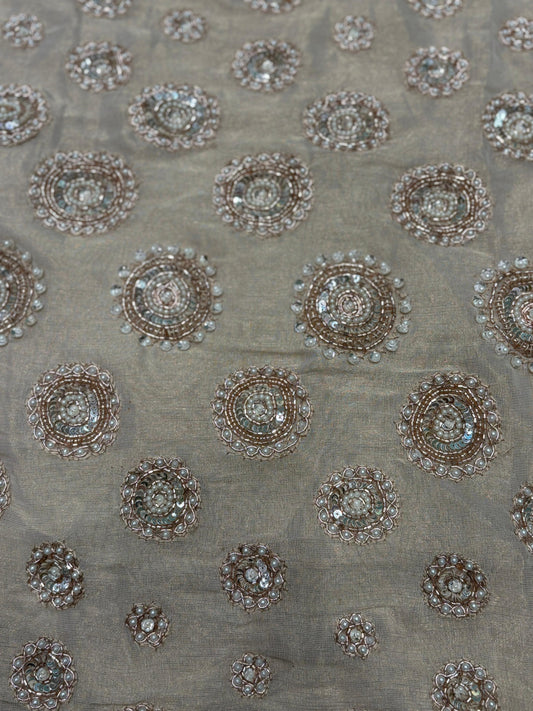 Elevate your festive look with our unstitched suit in Organza shimme