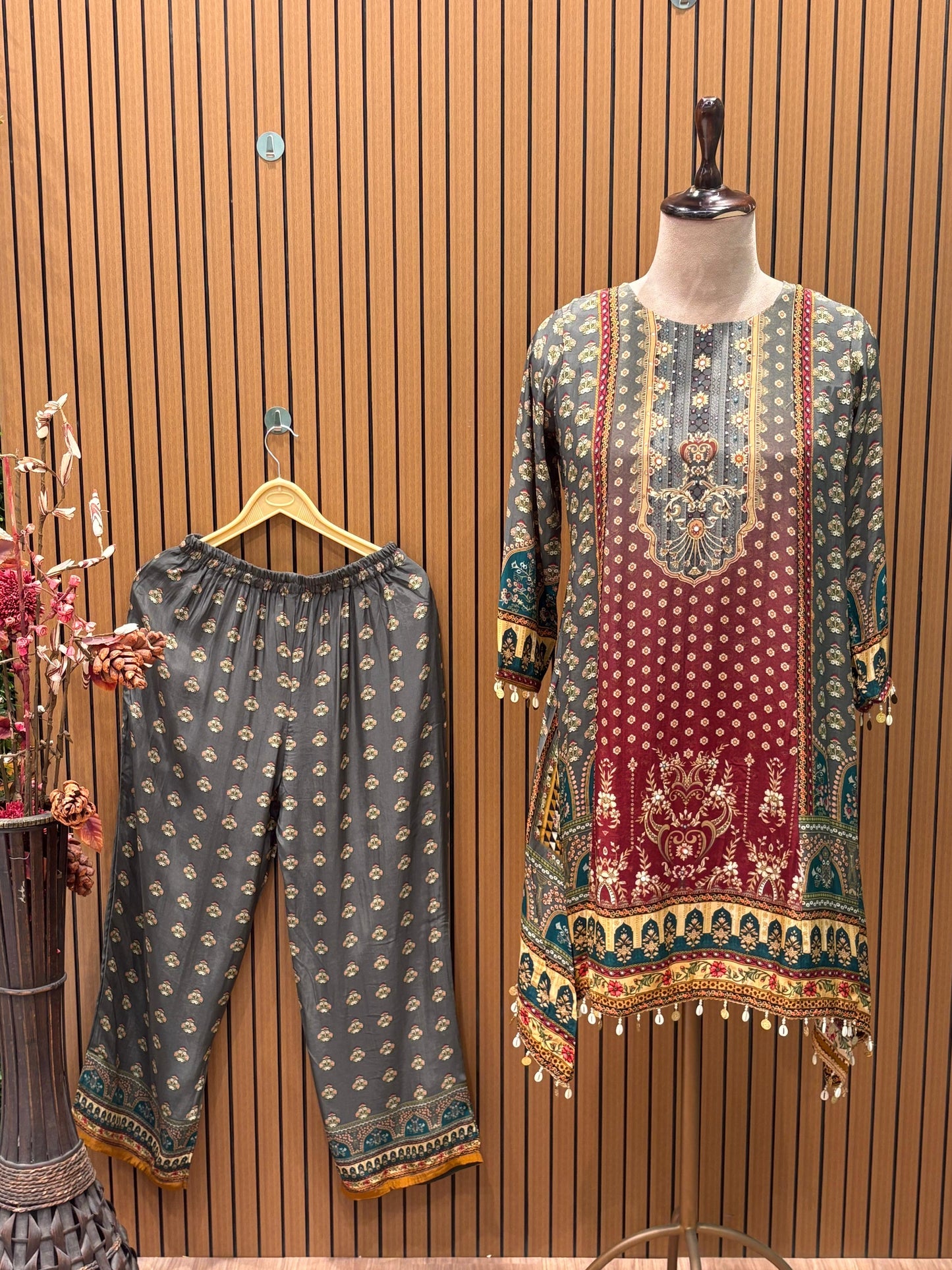 Elegant crape silk kurti with intricate digital print