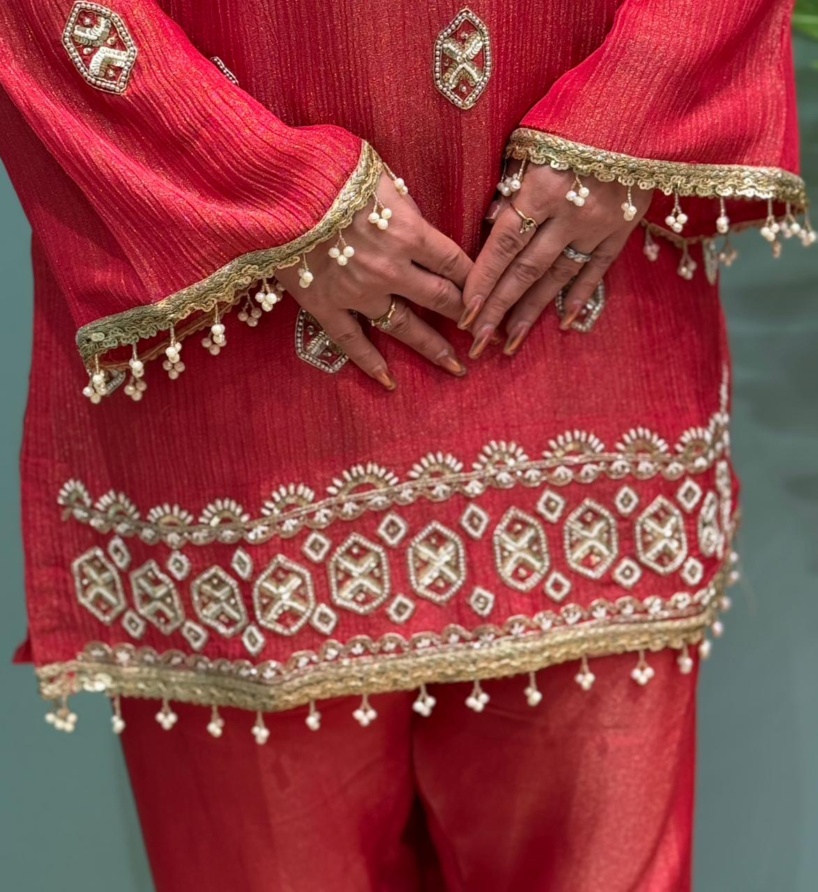 Elegant Cord Set with Salwar Style Pent Fabric