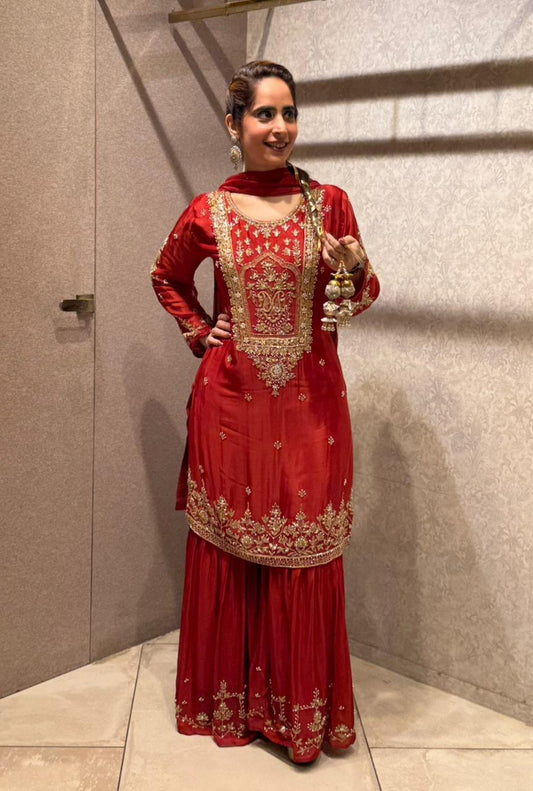 Presenting our Embroidered Gharara Set