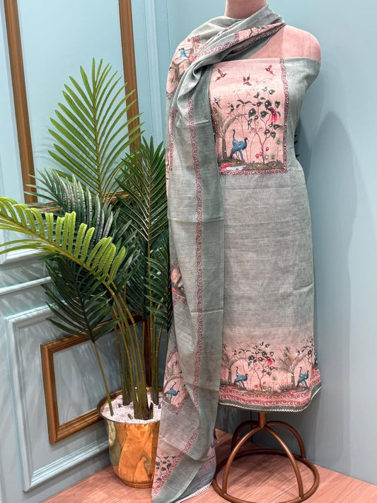 Graceful unstitched suit is crafted in soft and breathable linen cotton