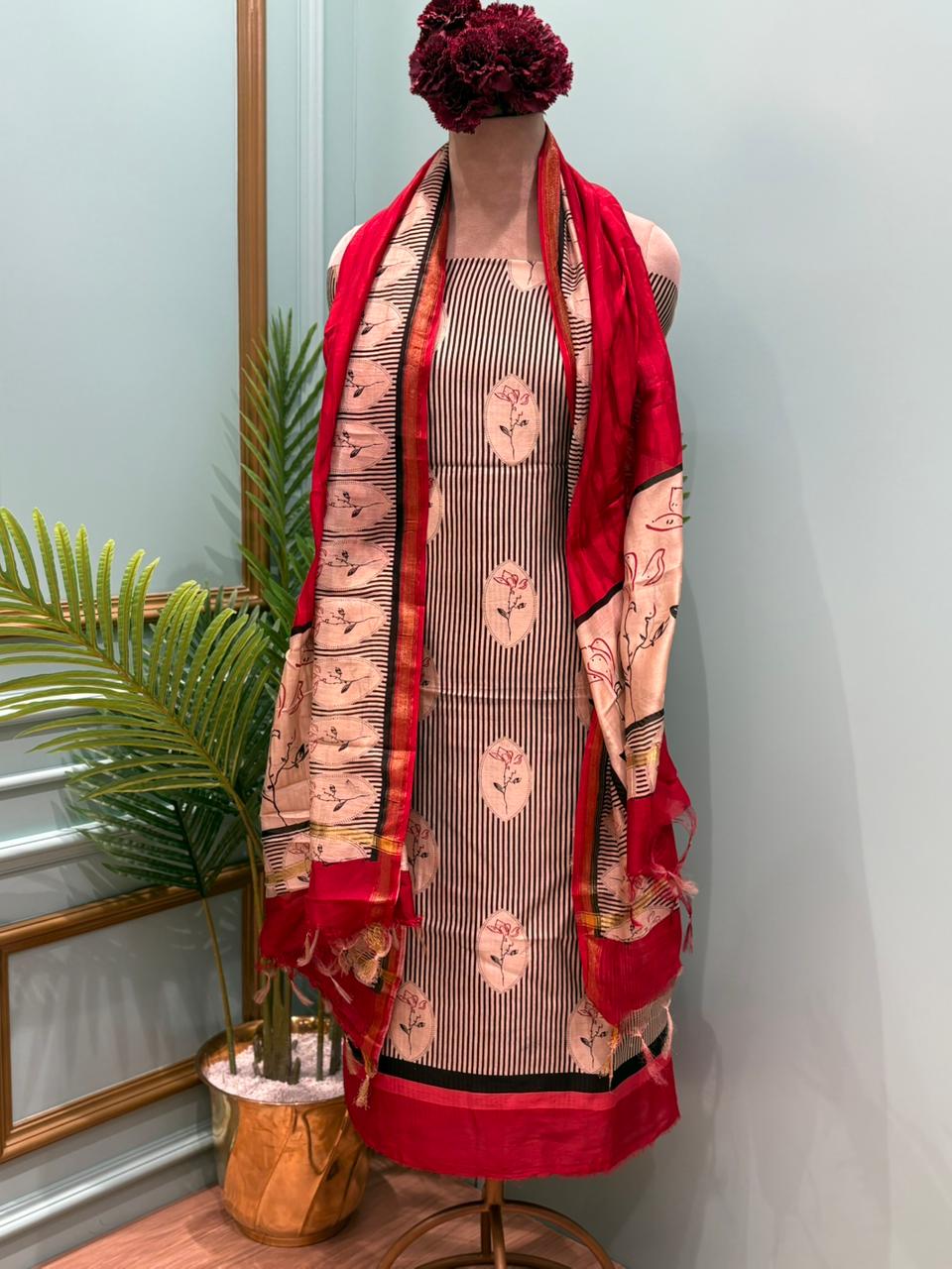 Refresh your ethnic wardrobe with this elegant unstitched