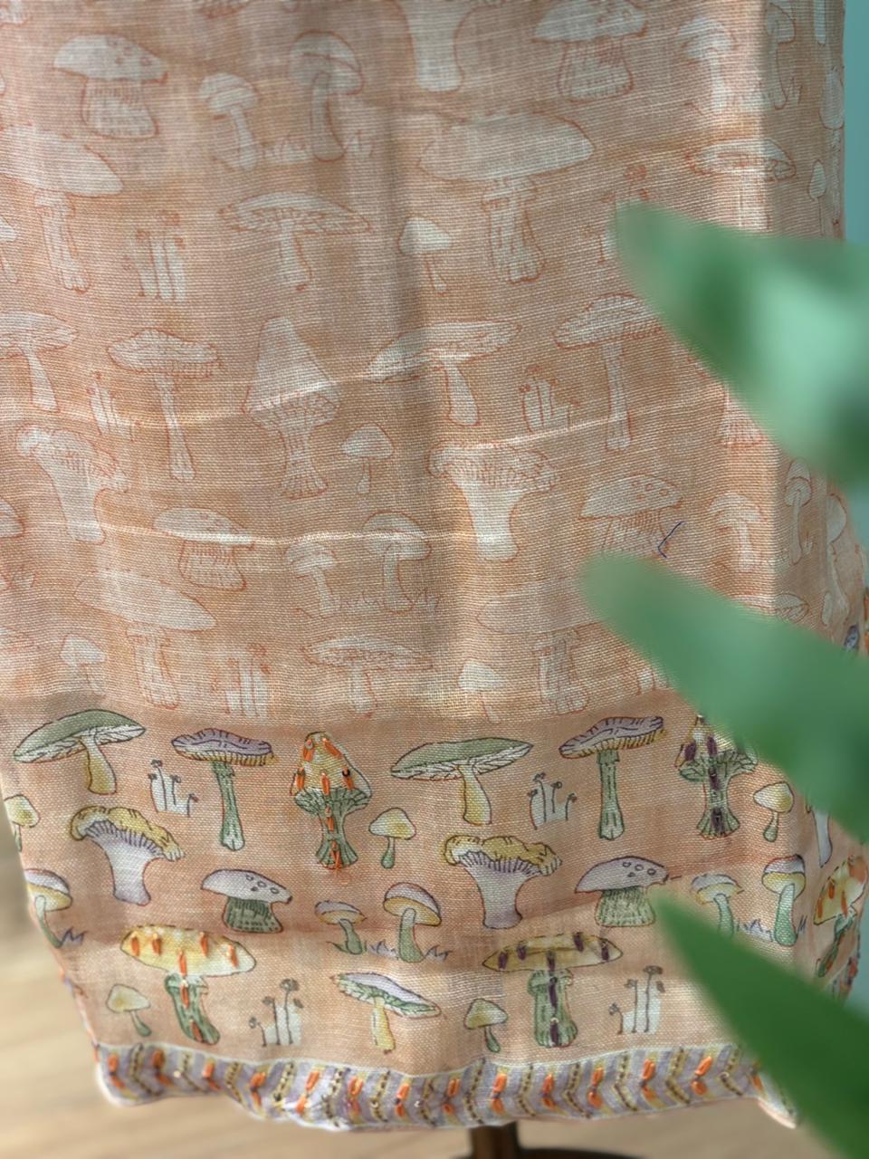 Elegant unstitched suit crafted in pure linen cotton fabric