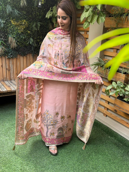 Step into timeless elegance with our unstitched silk suit