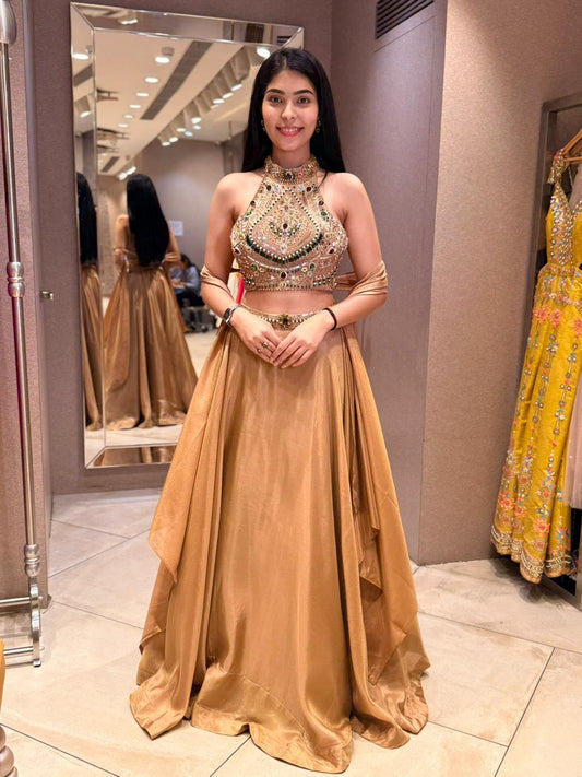 Silk lehenga designed for grand celebrations