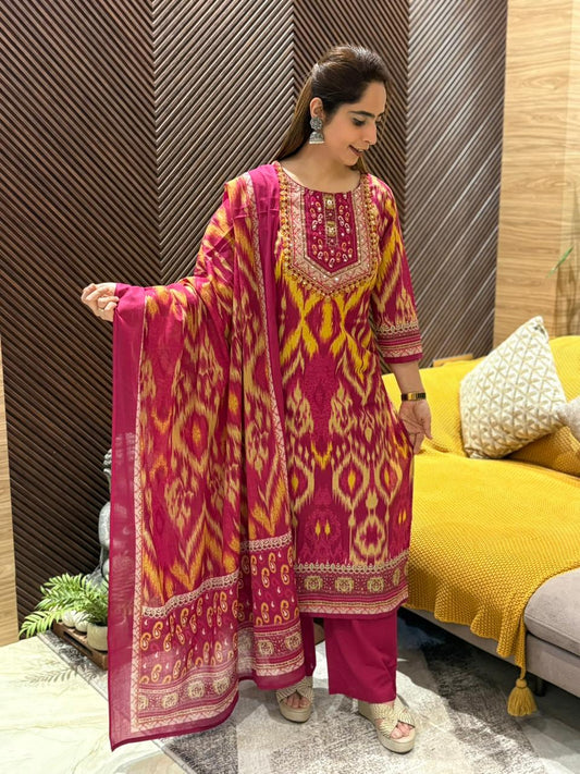 Comfort in this stunning cotton kurti set