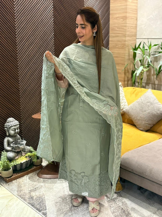 Unstitched muslin cotton suit set